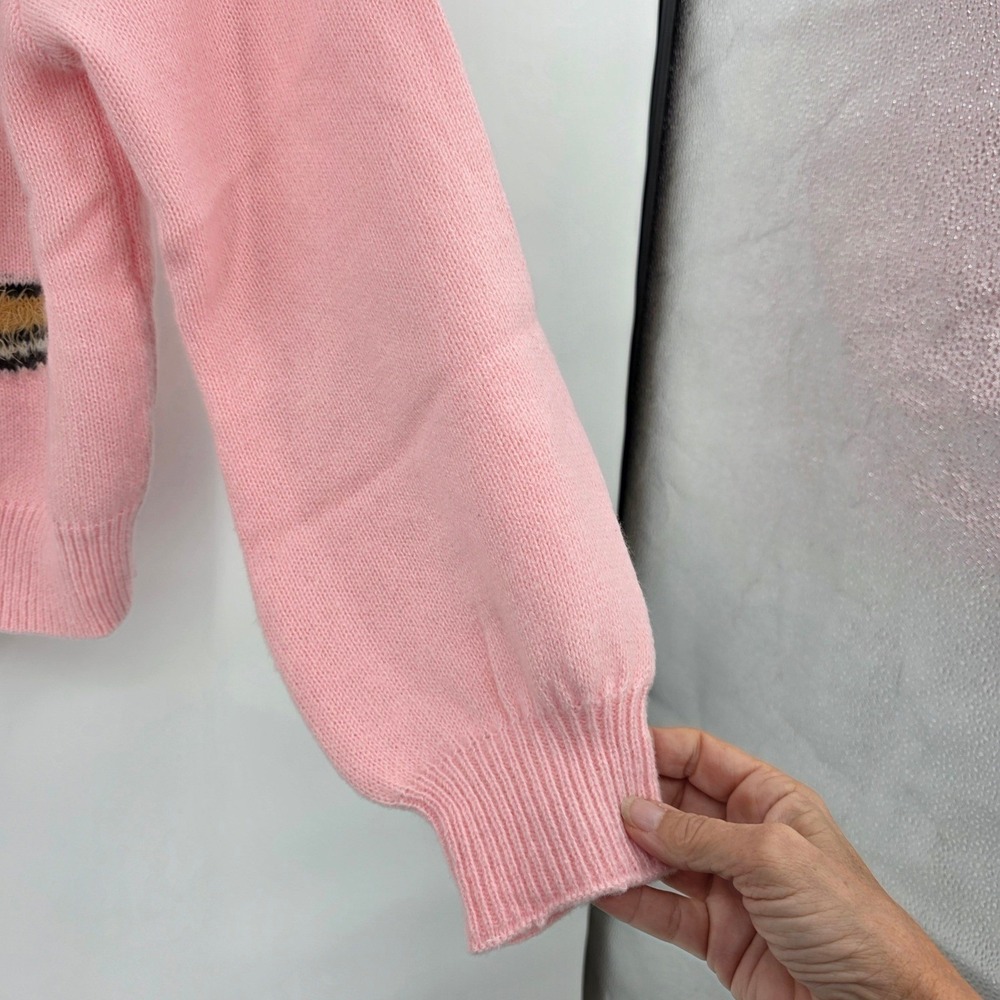 SIMPLY SOUTHRN Pink Cowgirl Boots Bow Knit Sweater Women's Cozy Pullover XL NWT - Picture 4 of 8
